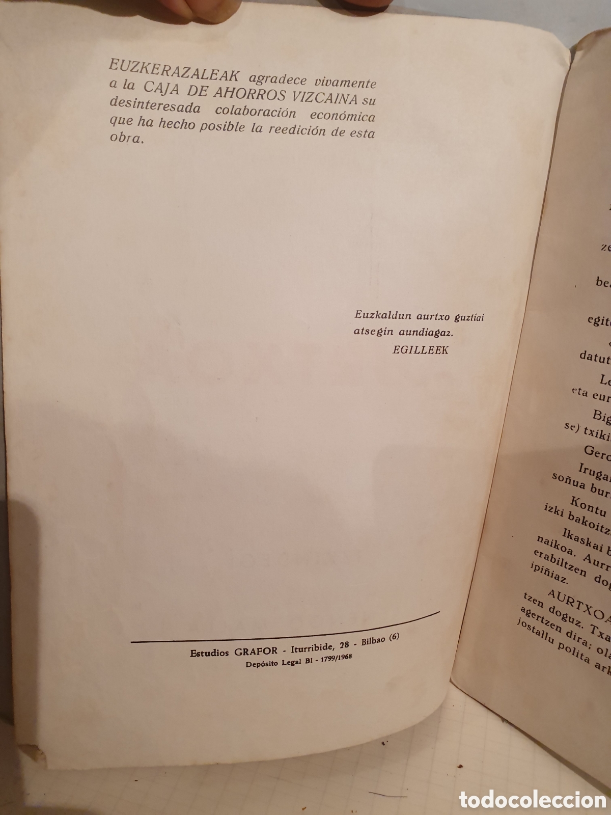 Libros de segunda mano: AURTXOA. BILBAO 1966. IZKINDEGI. LEHENENGO MALLA. - Foto 4