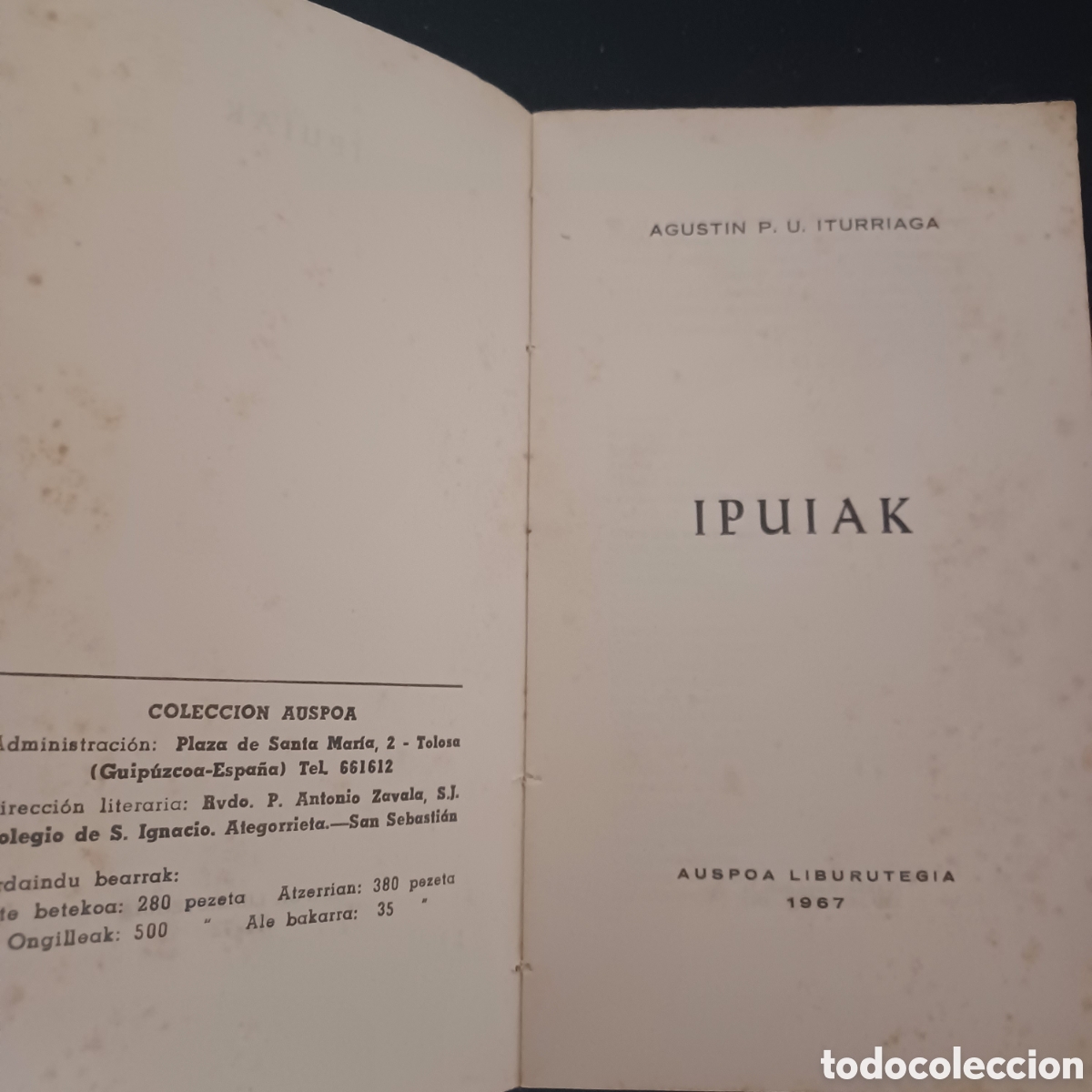 Libros de segunda mano: LIBRO EN EUSKERA 1967 IPUIAK AGUSTIN P.U. ITURRIAGA - Foto 3