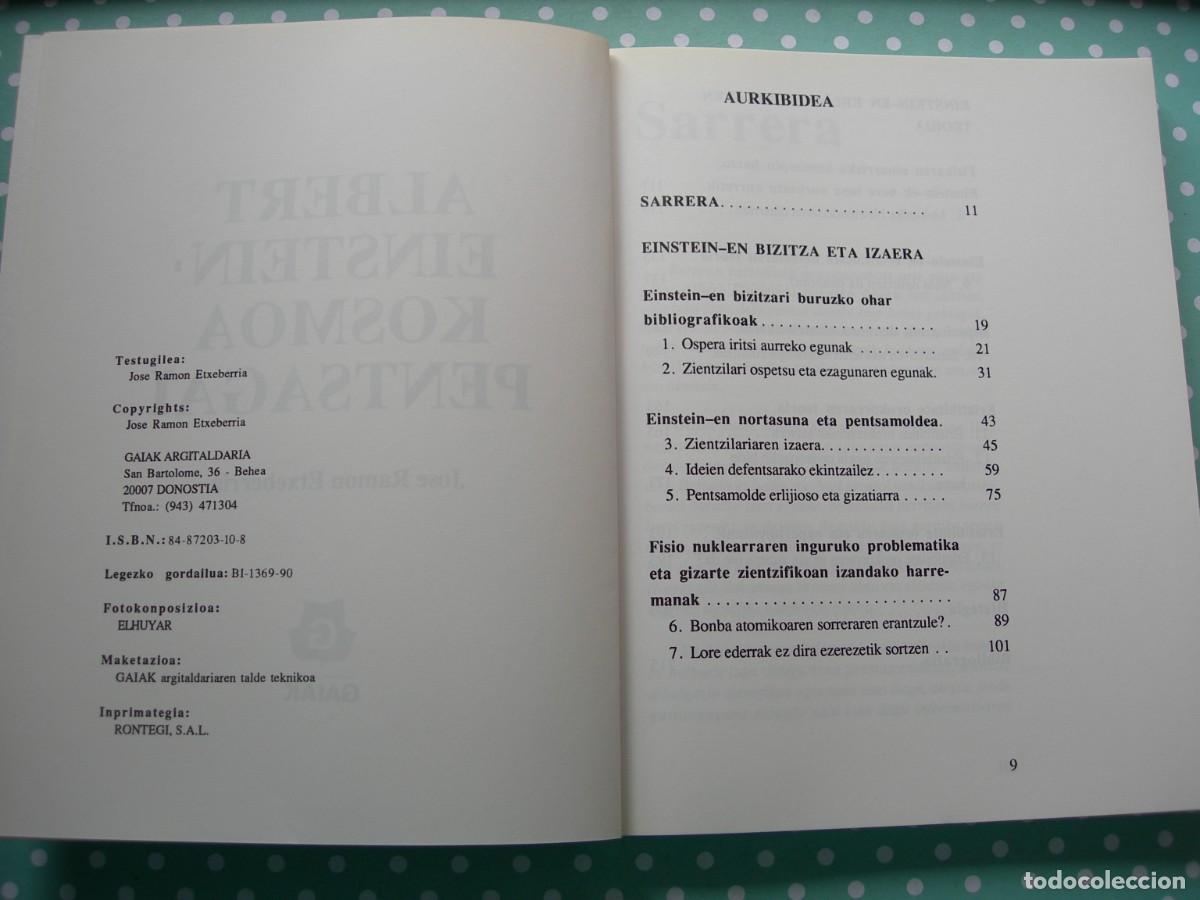 Libros de segunda mano: KOSMOA PENTSAGAI / ALBERT EINSTEIN / CIENCIA / EUSKERA - Foto 3