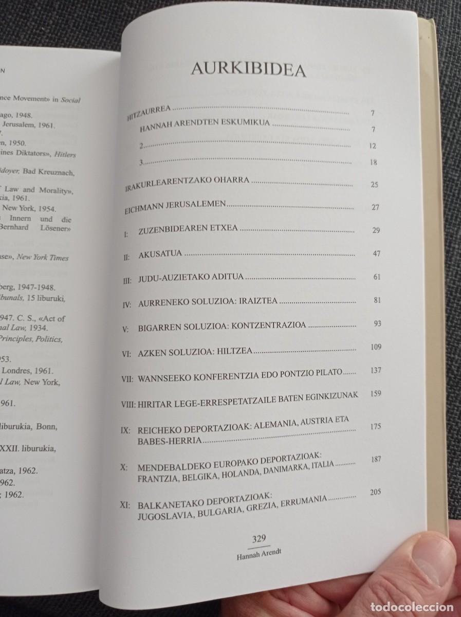 Libros de segunda mano: Libro Eichmann Jerusalemen. Hannah Arendt. Klasikoak 2008. - Foto 10
