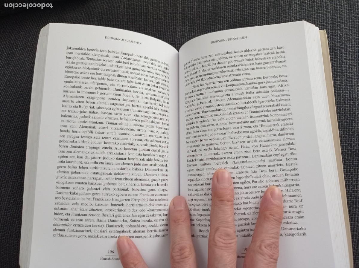 Libros de segunda mano: Libro Eichmann Jerusalemen. Hannah Arendt. Klasikoak 2008. - Foto 12