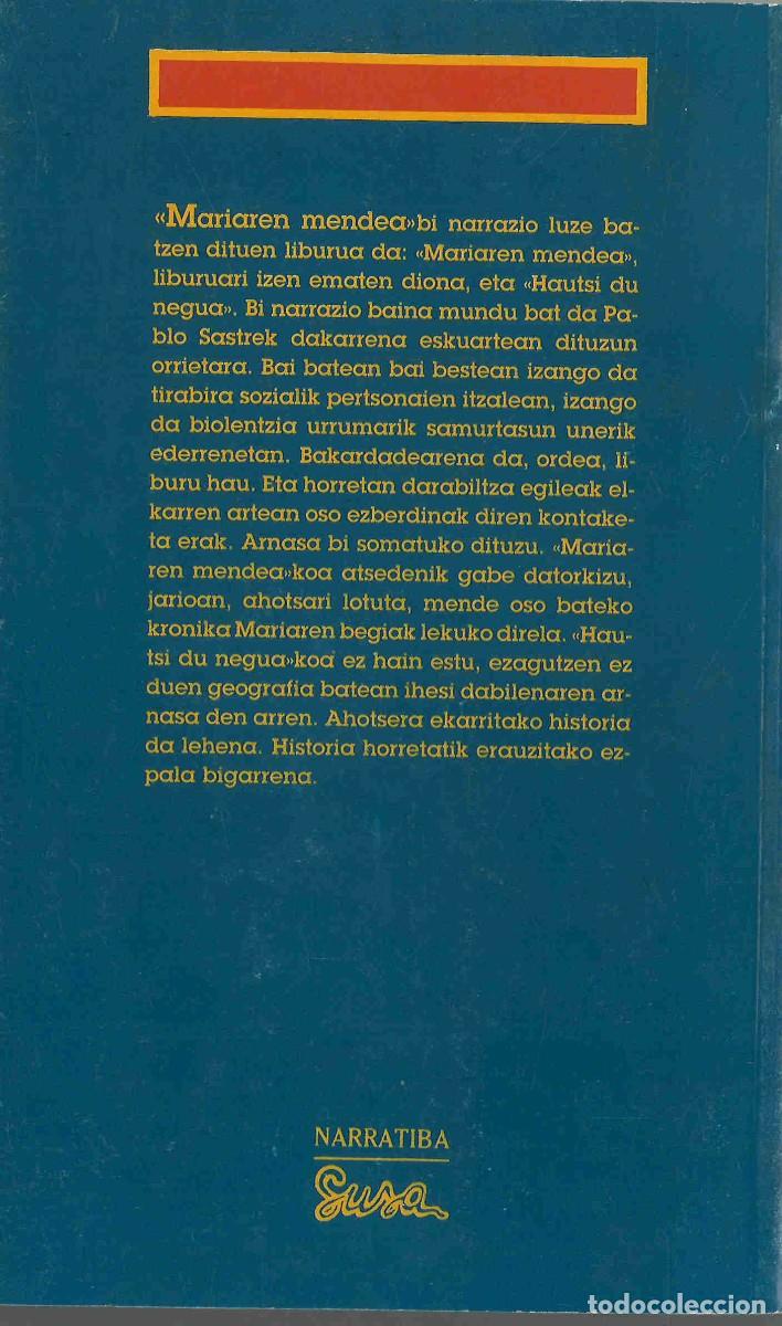 Libros de segunda mano: Pablo Sastre. Mariaren mendea. 1992 - Foto 2