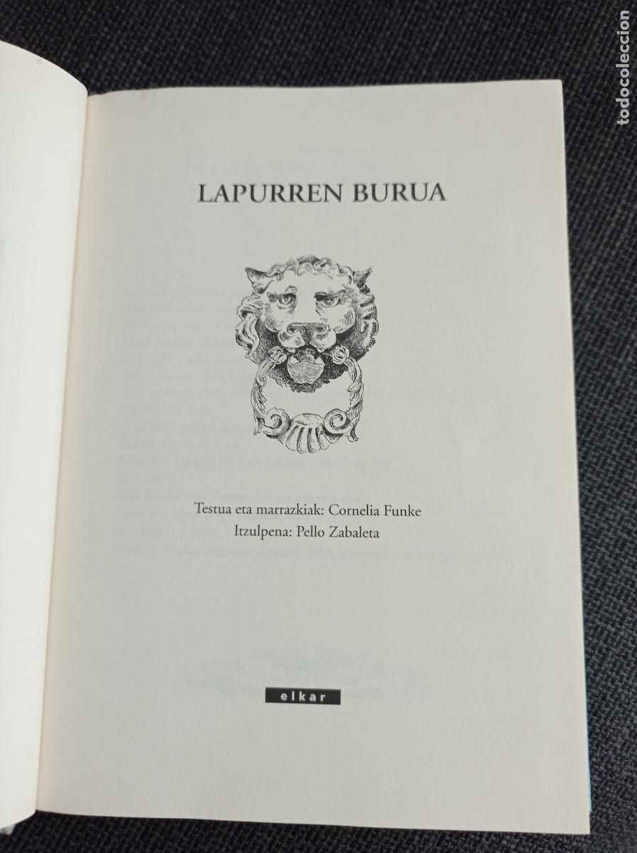 Libros de segunda mano: Libro Lapurren burua. Cornelia Funke. Elkar 2006. - Foto 3