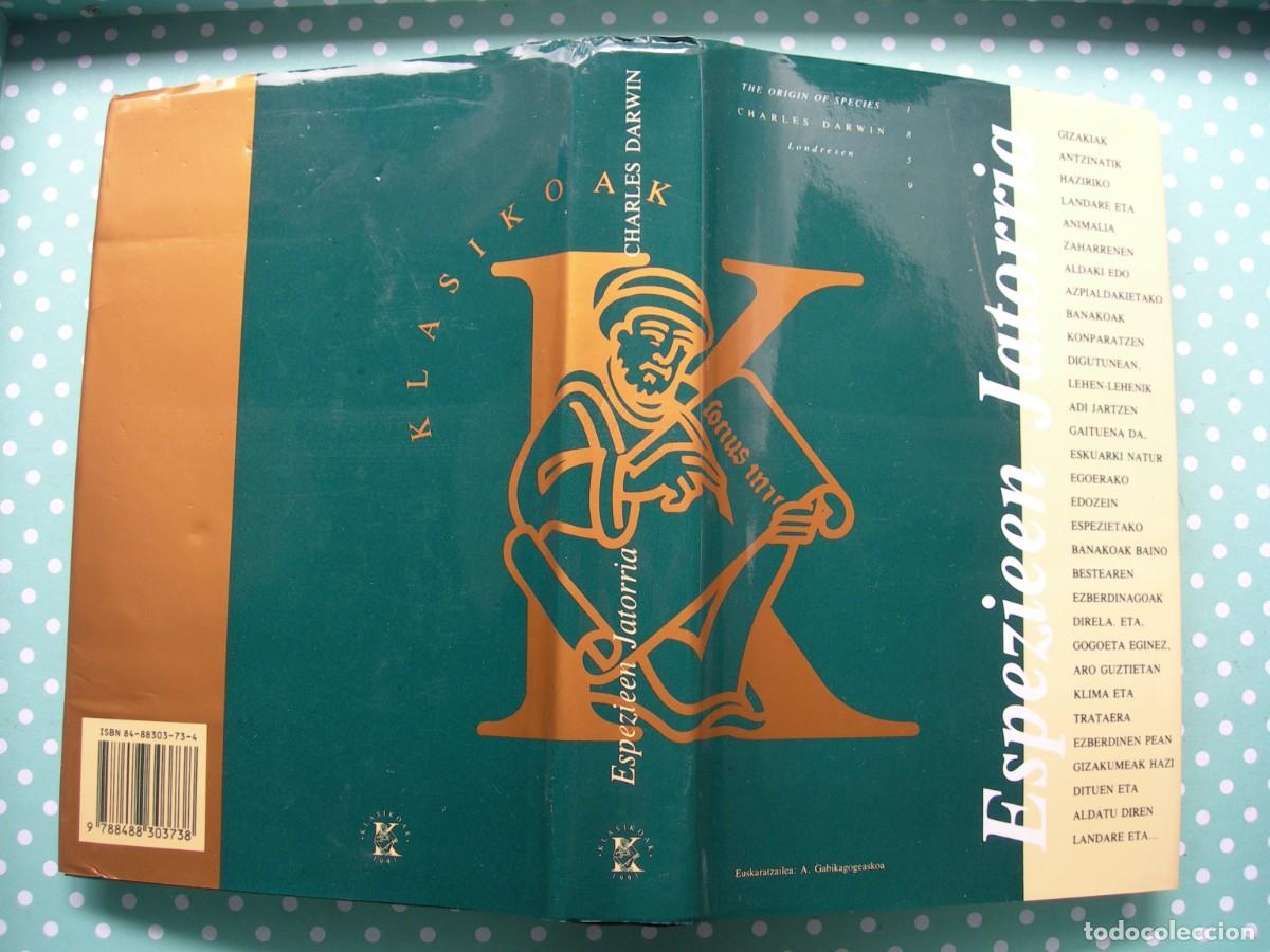 Libros de segunda mano: ESPEZIEEN JATORRIA / CHARLES DARWIN / EUSKERA - Foto 1