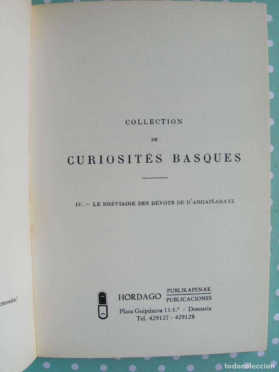 Libros de segunda mano: DEVOTEN BREVIARIOA - LE BR&Eacute;VIAIRE DES D&Eacute;VOTES / P. D&acute;ARGAI&Ntilde;ARATZ / EUSKERA - FRAC&Eacute;S - Foto 2