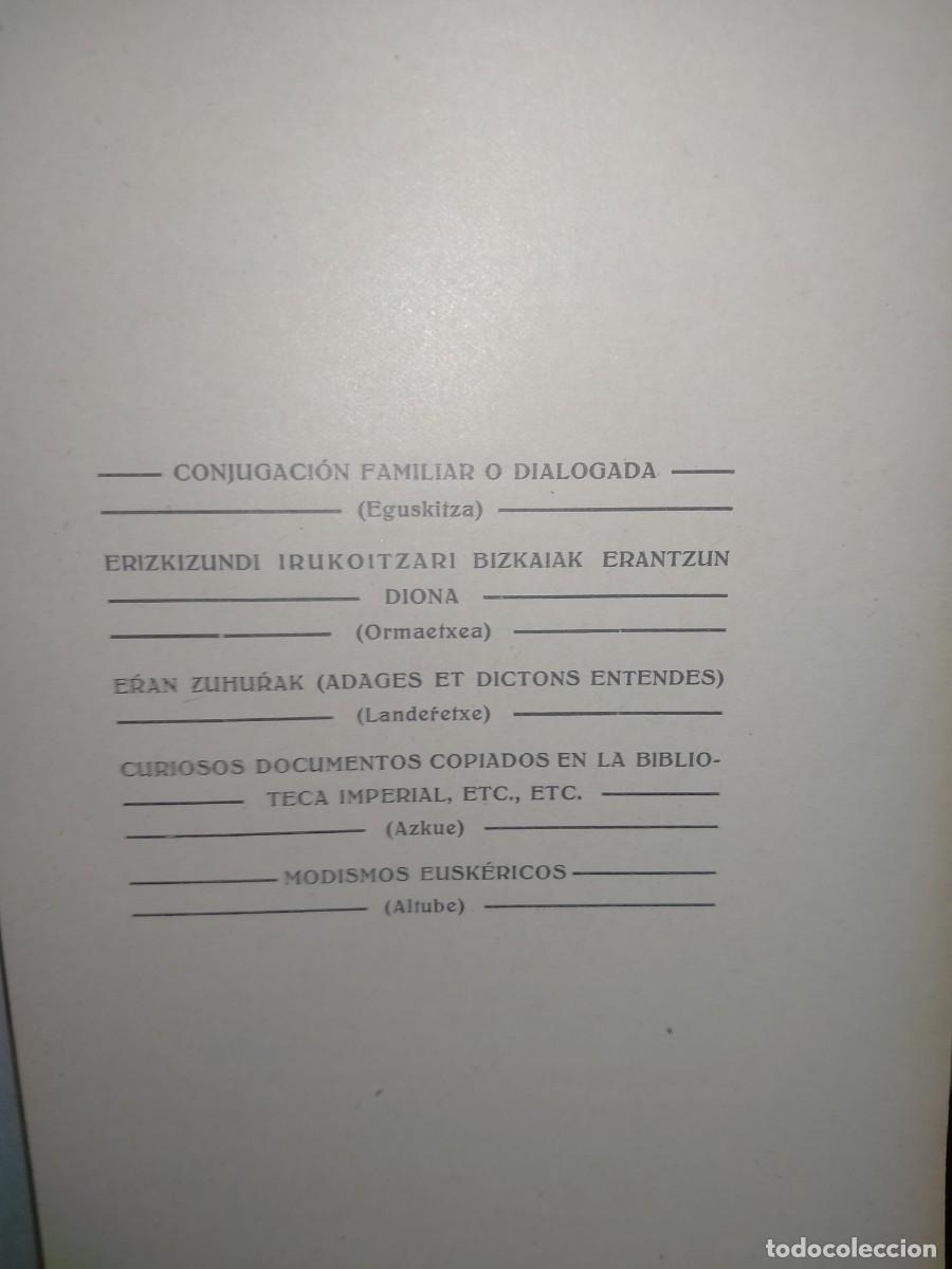 Libros de segunda mano: EUSKERA(TRABAJOS Y ACTAS DE LA ACADEMIA DE LA LENGUA VASCA) 1925 - Foto 2