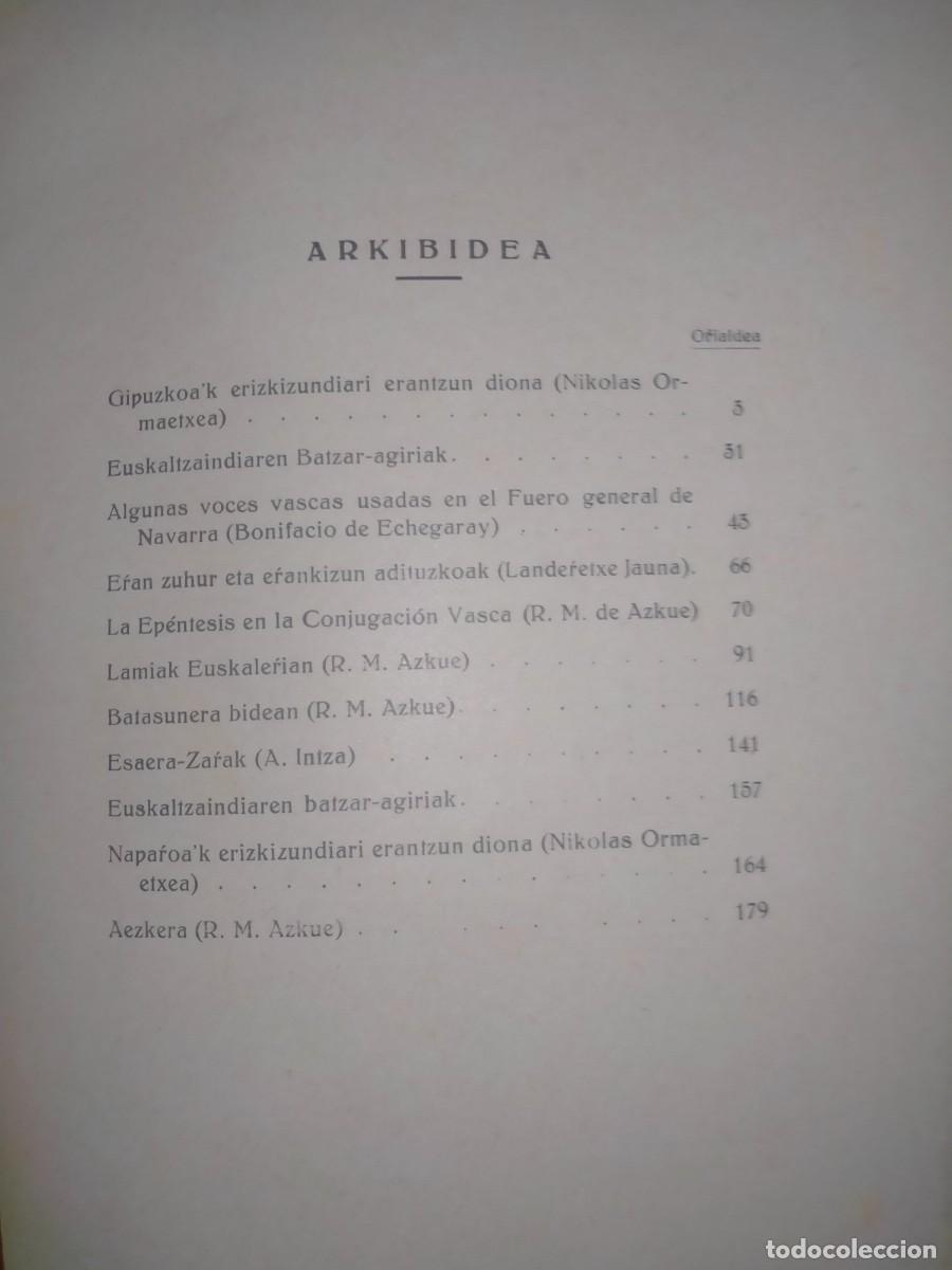 Libros de segunda mano: EUSKERA(TRABAJOS Y ACTAS DE LA ACADEMIA DE LA LENGUA VASCA) 1927 - Foto 2