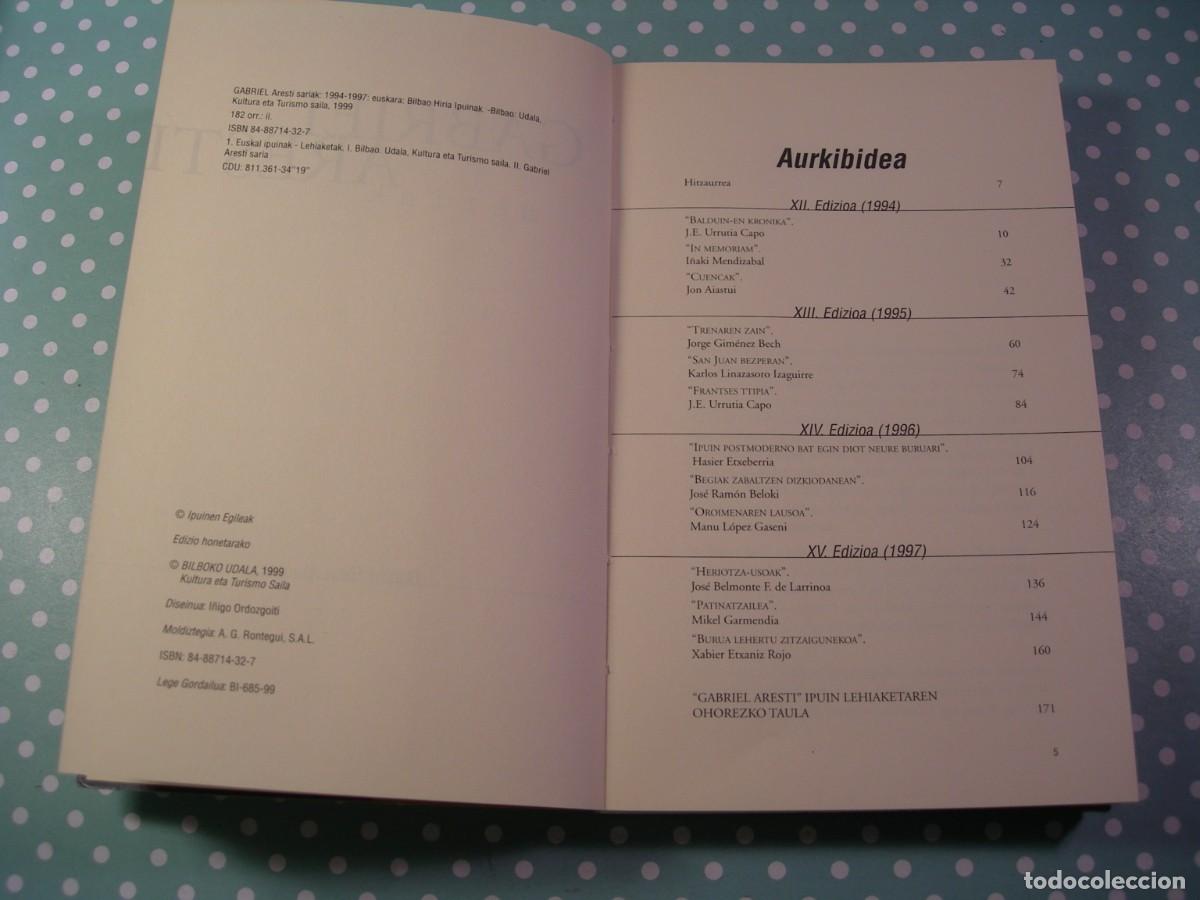 Libros de segunda mano: SARIAK / 1994 - 1997 EUSKARA / GABRIEL ARESTI / EUSKERA - Foto 3