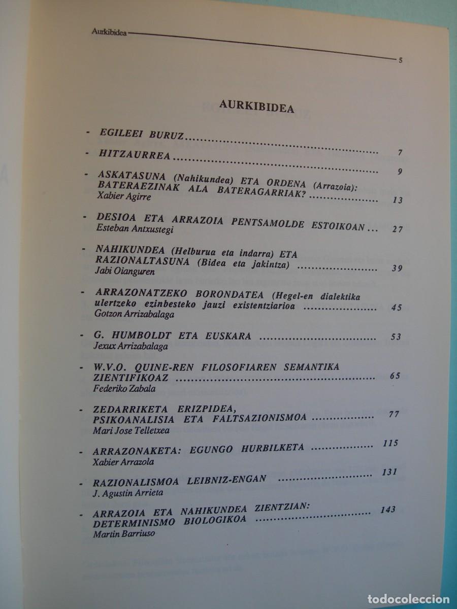 Libros de segunda mano: ARRAZAOIA ETA NAHIKUNDEA / MITXEL GOROSABEL ( BIL. ) / EUSKERA - Foto 3