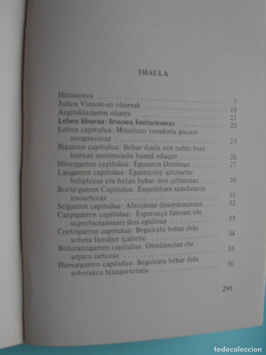 Libros de segunda mano: SILVAIN POUVREAU / IESUSEN IMITACIONEA / EUSKERA - Foto 3
