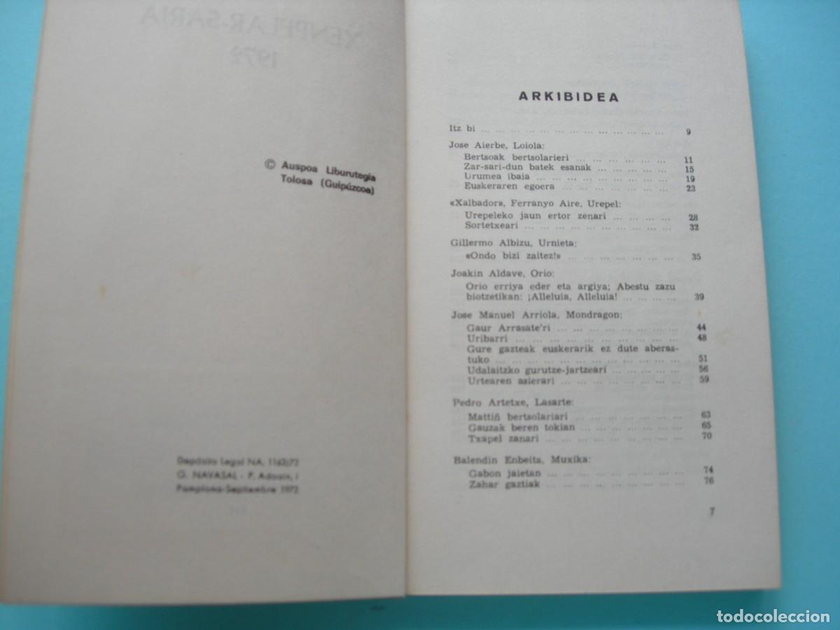 Libros de segunda mano: BERTSOLARIAK / XENPELAR - SARIA / EUSKERA - Foto 4