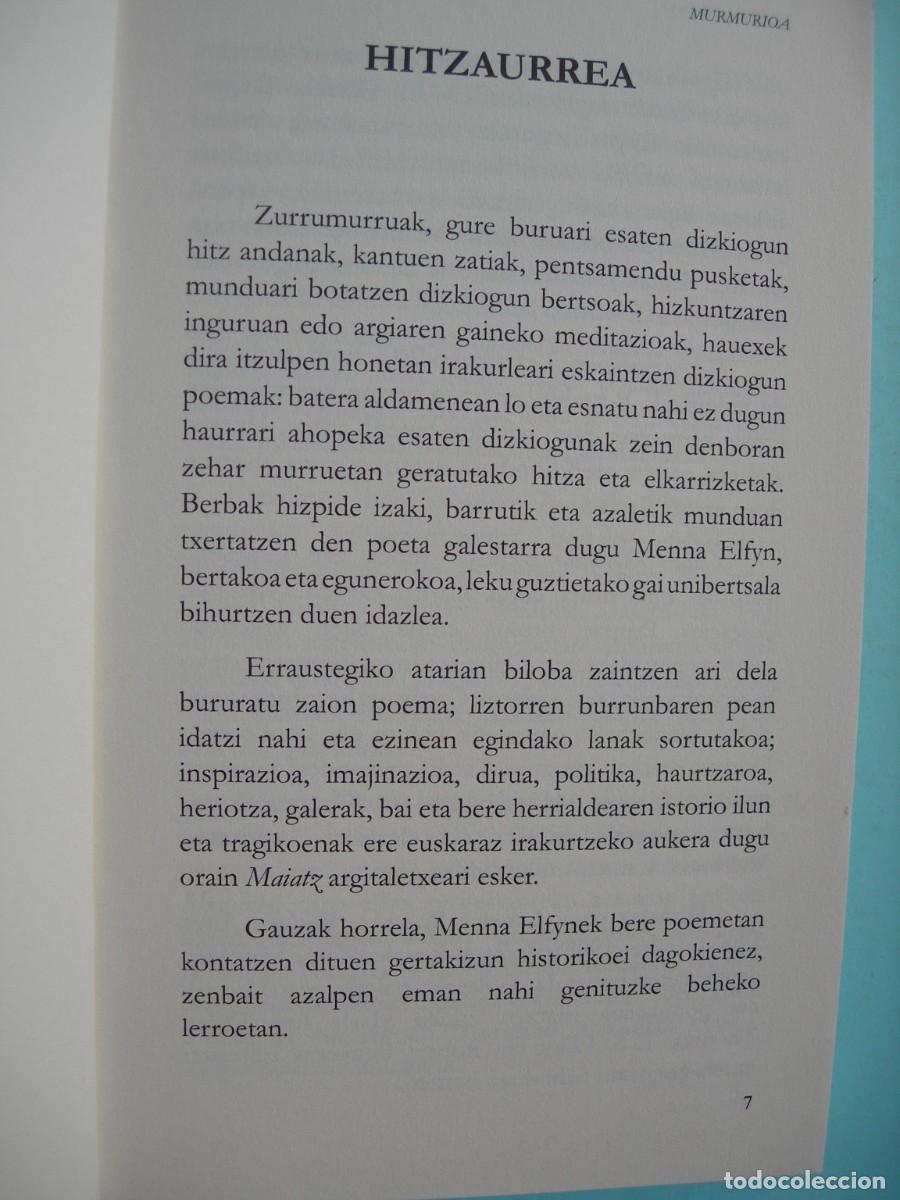 Libros de segunda mano: MURMURIOA / MENNA ELFYN / EUSKERA - GAL&Eacute;S - Foto 4