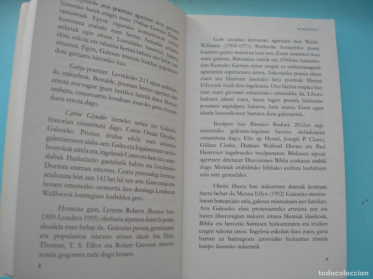 Libros de segunda mano: MURMURIOA / MENNA ELFYN / EUSKERA - GAL&Eacute;S - Foto 5