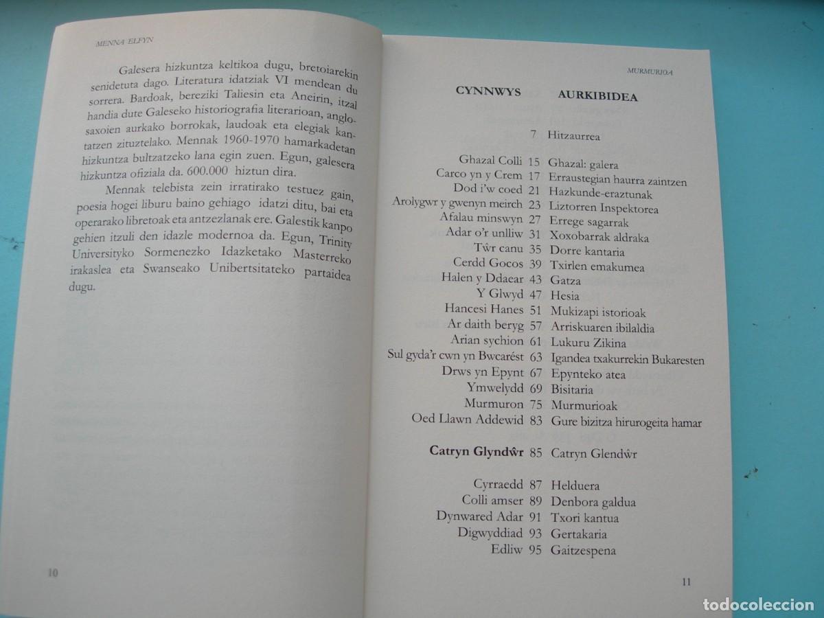 Libros de segunda mano: MURMURIOA / MENNA ELFYN / EUSKERA - GAL&Eacute;S - Foto 6