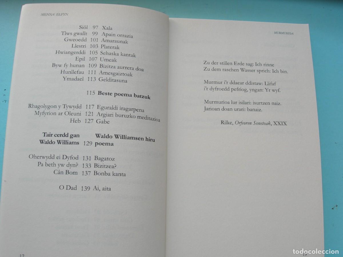 Libros de segunda mano: MURMURIOA / MENNA ELFYN / EUSKERA - GAL&Eacute;S - Foto 7