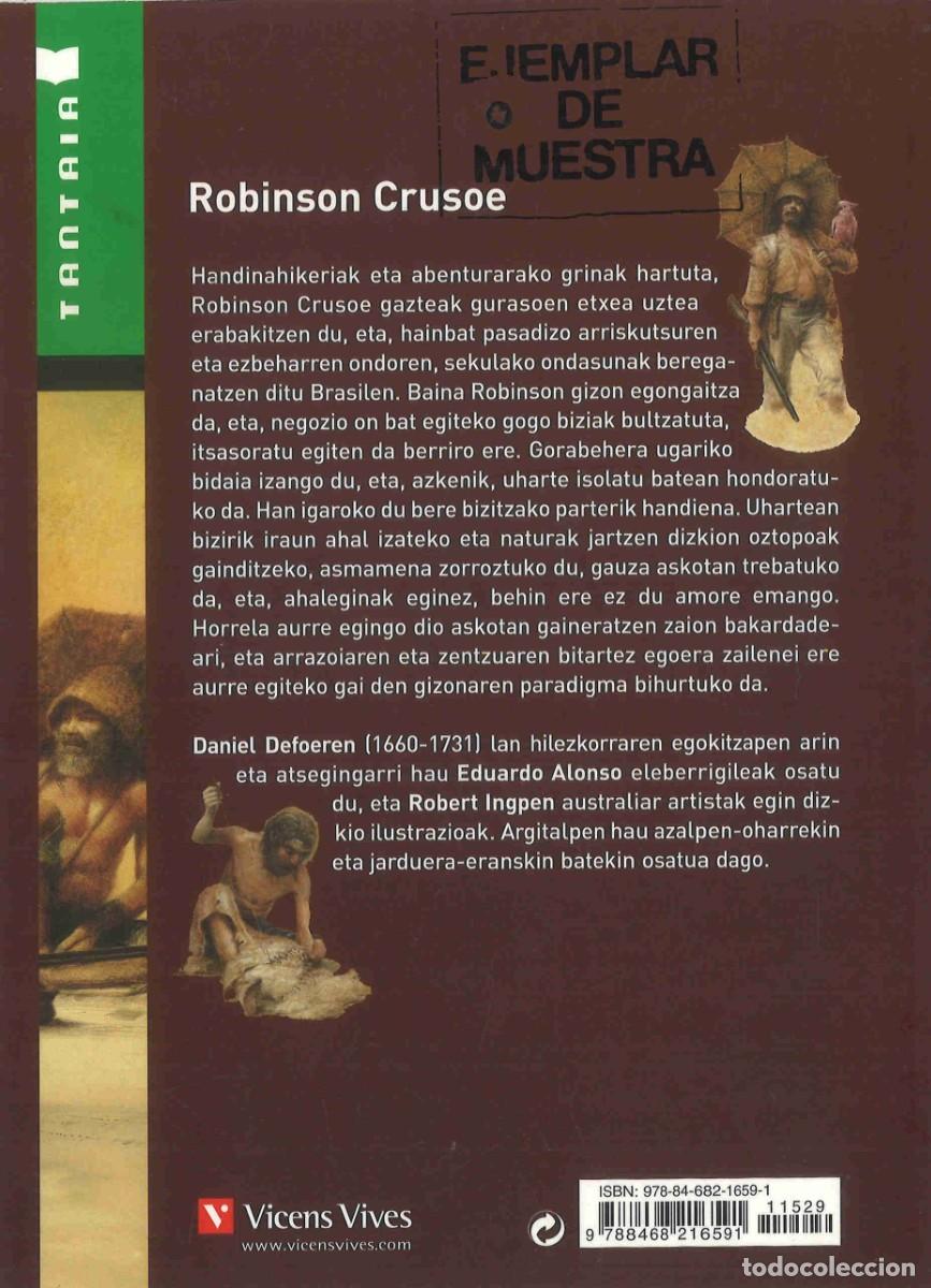Libros de segunda mano: Robinson Crusoe. Daniel Defoe. Vicens Vives. 2013. En euskera - Foto 2
