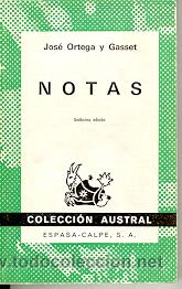 Libros de segunda mano: NOTAS, JOS&Eacute; ORTEGA Y GASSET, ENVIO GRATIS - Foto 1