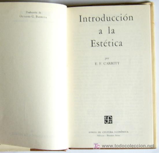 Libros de segunda mano: INTRODUCCION A LA ESTETICA - E. F. CARRITT - Foto 3