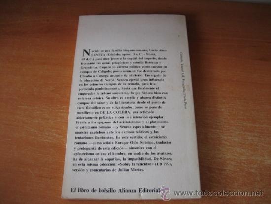 Libros de segunda mano: SENECA: DE LA COLERA  ALIANZA EDITORIAL  1986 - Foto 2