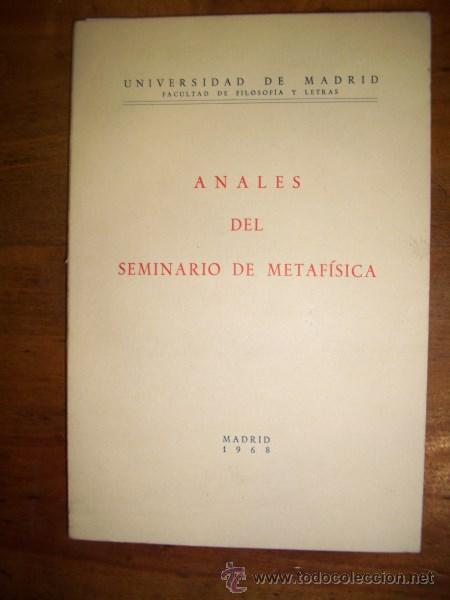 Second hand books: ANALES del Seminario de Metaf&iacute;sica. 1968