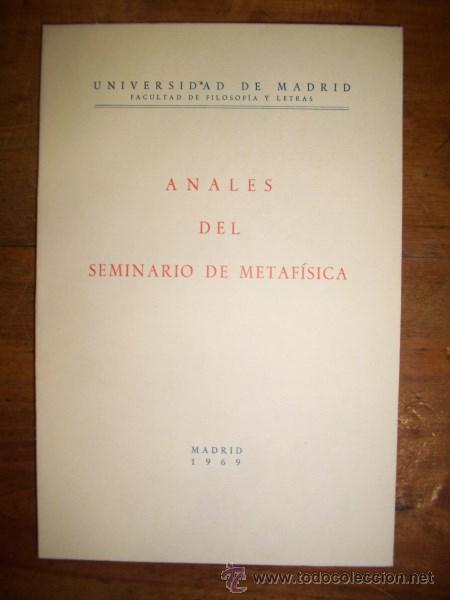 Second hand books: ANALES del Seminario de Metaf&iacute;sica. 1969