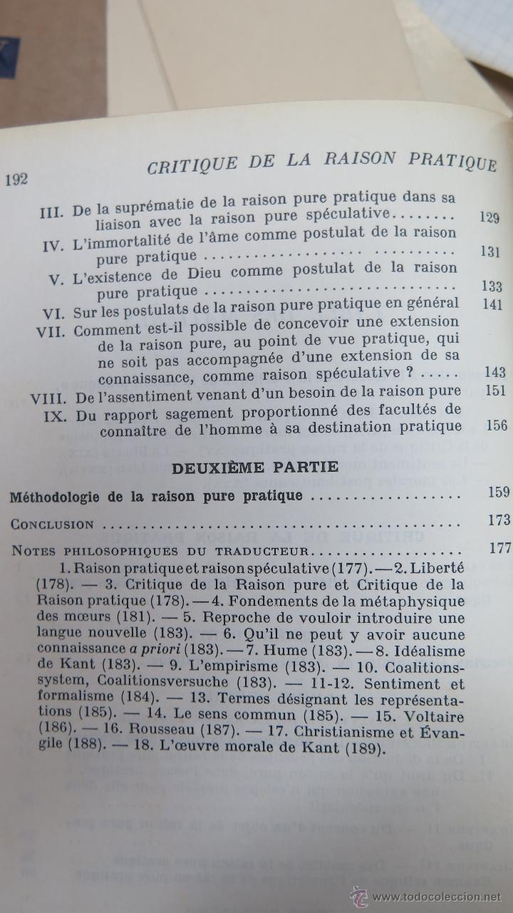 Libros de segunda mano: CRITIQUE DE LA RAISON PRACTIQUE. KANT - Foto 4