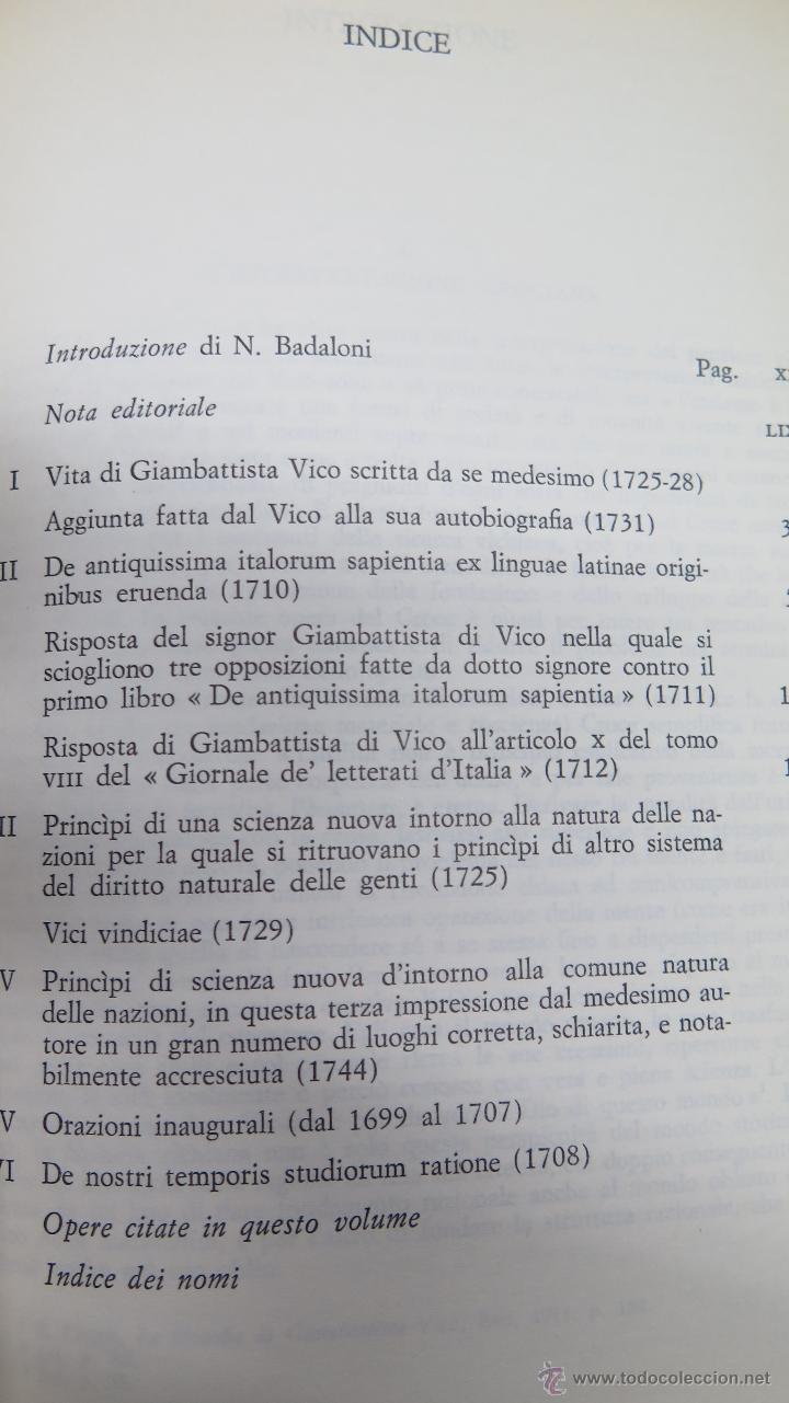 Libros de segunda mano: VICO. OPERE FILOSOFICHE - Foto 2