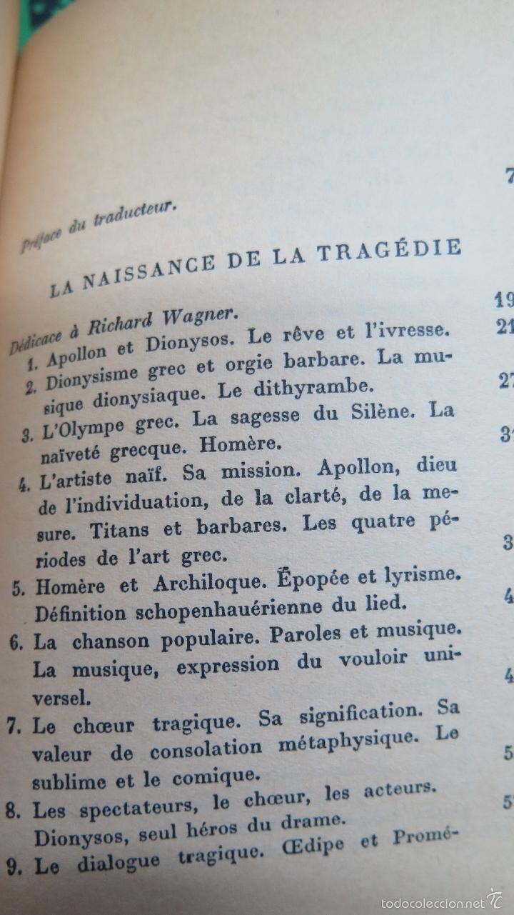 Libros de segunda mano: LA NAISSANCE DE LA TRAGEDIE. NIETZSCHE - Foto 2