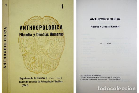 Libros de segunda mano: Anthropol&oacute;gica. Revista de Filosofia y Ciencias Humanas, N&uacute;mero 1.  1973.