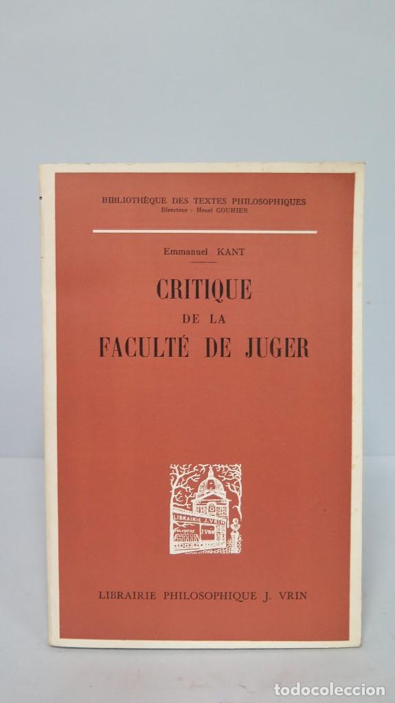 Libros de segunda mano: CRITIQUE DE LA FACULT&Eacute; DE JUGER. KANT - Foto 1
