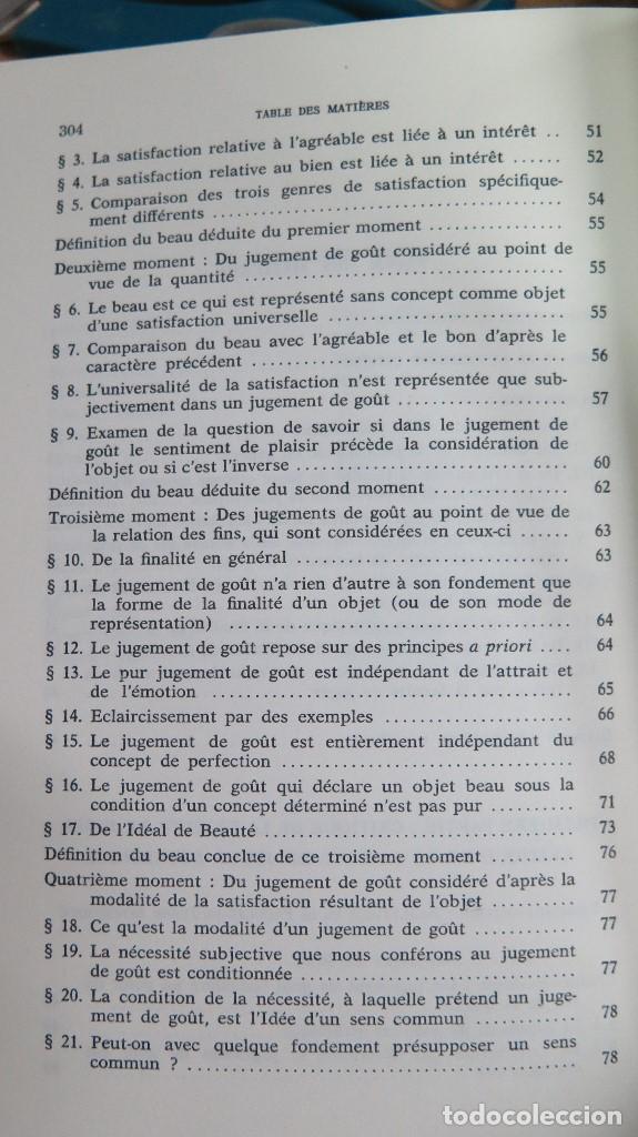 Libros de segunda mano: CRITIQUE DE LA FACULT&Eacute; DE JUGER. KANT - Foto 3