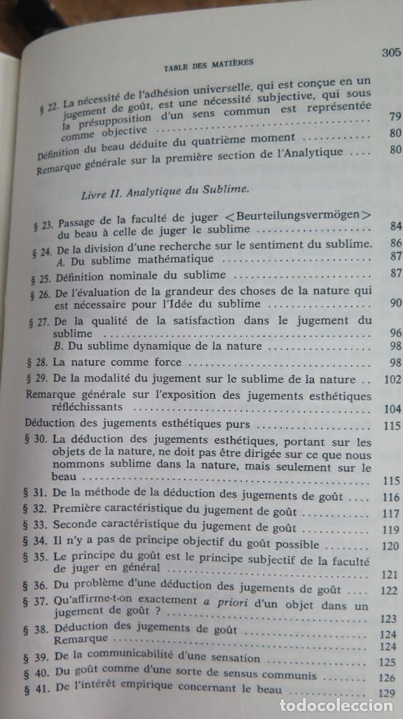 Libros de segunda mano: CRITIQUE DE LA FACULT&Eacute; DE JUGER. KANT - Foto 4