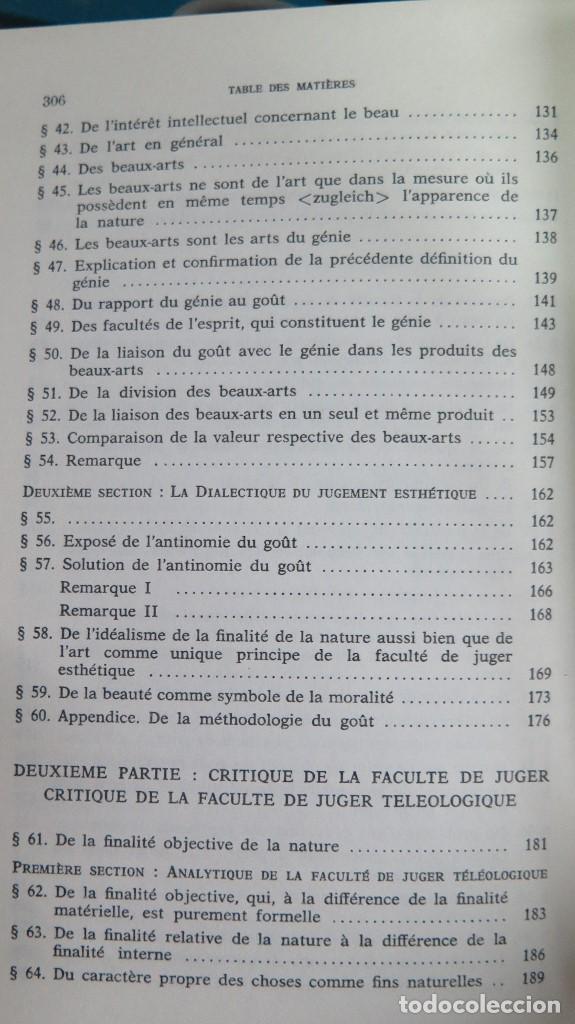 Libros de segunda mano: CRITIQUE DE LA FACULT&Eacute; DE JUGER. KANT - Foto 5