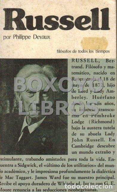 Libros de segunda mano: DEVAUX, Philippe. Russell o la paz en la verdad - Foto 1