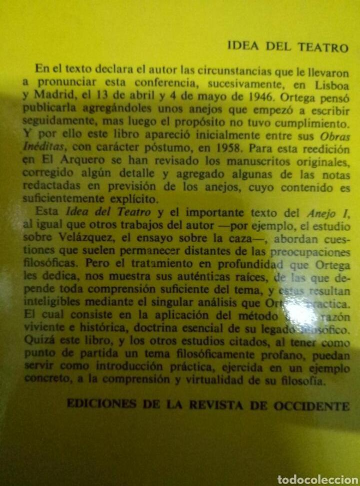 Libros de segunda mano: Idea del teatro (Jos&eacute; Ortega y Gasset) - Foto 2