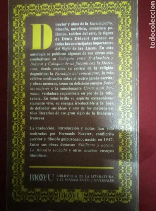 Libros de segunda mano: ESCRITOS FILOSOFICOS. - DIDEROT. - Foto 2
