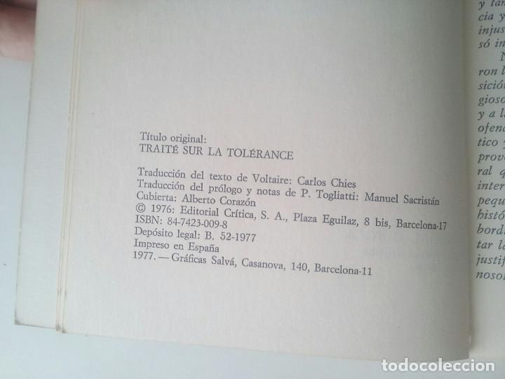 Libros de segunda mano: Tratado De La Tolerancia - Voltaire - Foto 4