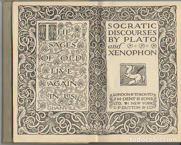 Libros de segunda mano: SOCRATIC DISCOURSES. - PLATO. XENOPHON. - Foto 1