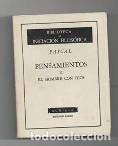 Libros de segunda mano: Pascal. Pensamientos II. El hombre con Dios - Foto 1