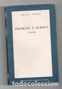 Libros de segunda mano: Franklin y Europa, Jes&uacute;s Pabon - Foto 1