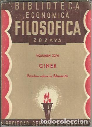 Libros de segunda mano: ESTUDIOS SOBRE EDUCACION. - GINER, Francisco. - Foto 1