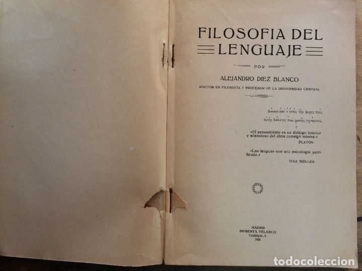 Libros de segunda mano: FILOSOF&Iacute;A DEL LENGUAJE. ALEJANDRO D&Iacute;EZ BLANCO. - Foto 2
