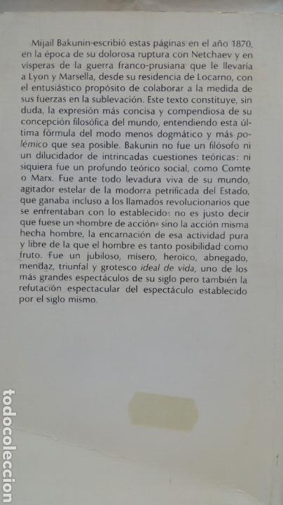 Libros de segunda mano: Consideraciones Filos&oacute;ficas. M. Bakunin. - Foto 2