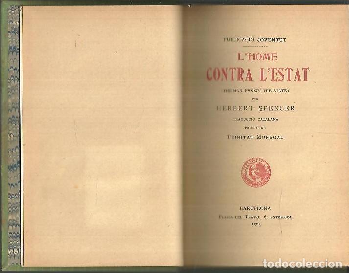 Libros de segunda mano: LHOME CONTRA LESTAT. - SPENCER, Herbert. - Foto 1