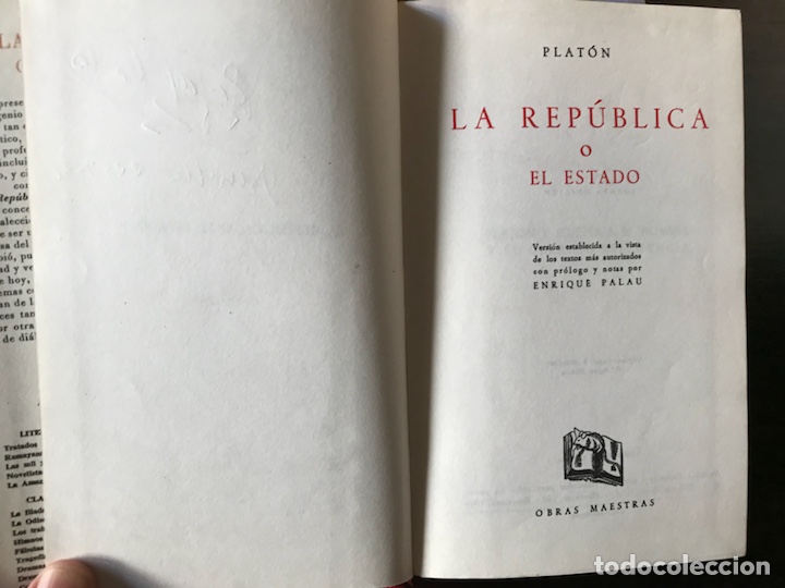 Libros de segunda mano: La Rep&uacute;blica o el estado. Plat&oacute;n - Foto 3
