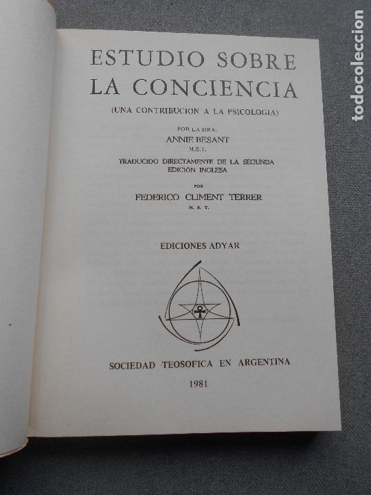 Libros de segunda mano: ESTUDIO SOBRE LA CONCIENCIA - Foto 2