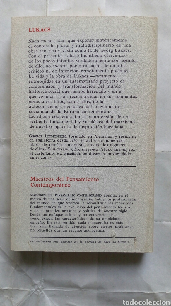 Libros de segunda mano: Luk&aacute;cs. George Lichtheim. - Foto 2