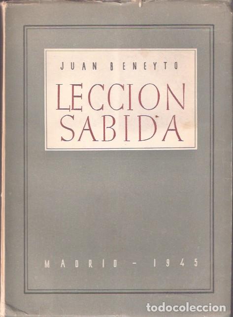 Libros de segunda mano: Lecci&oacute;n sabida - Beneyto, Juan - Foto 1