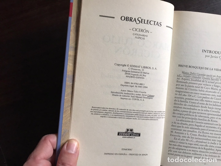 Libros de segunda mano: Marco Tulio Cicer&oacute;n. Obras selectas. Edimat - Foto 3