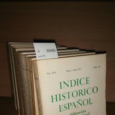 Libros de segunda mano: AA.VV. - REVISTA: INDICE HISTORICO ESPAÑOL (LOTE DE 17 REVISTAS. NÚMEROS 60 A 83. AÑOS 1971-1983). Lote 151820142